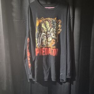 Black Predator Graphic Long Sleeve Shirt